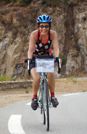 Linda biking in Corsica